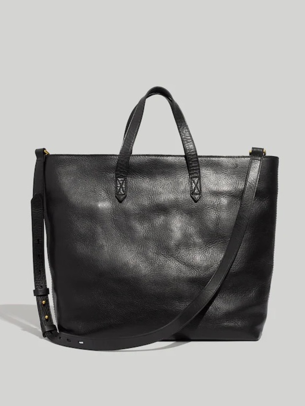 Madewell Black Leather Tote - The Zip-Top Transport Carryall